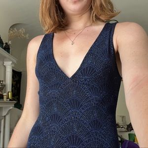 H&M Sparkly Blue and Black Bodysuit